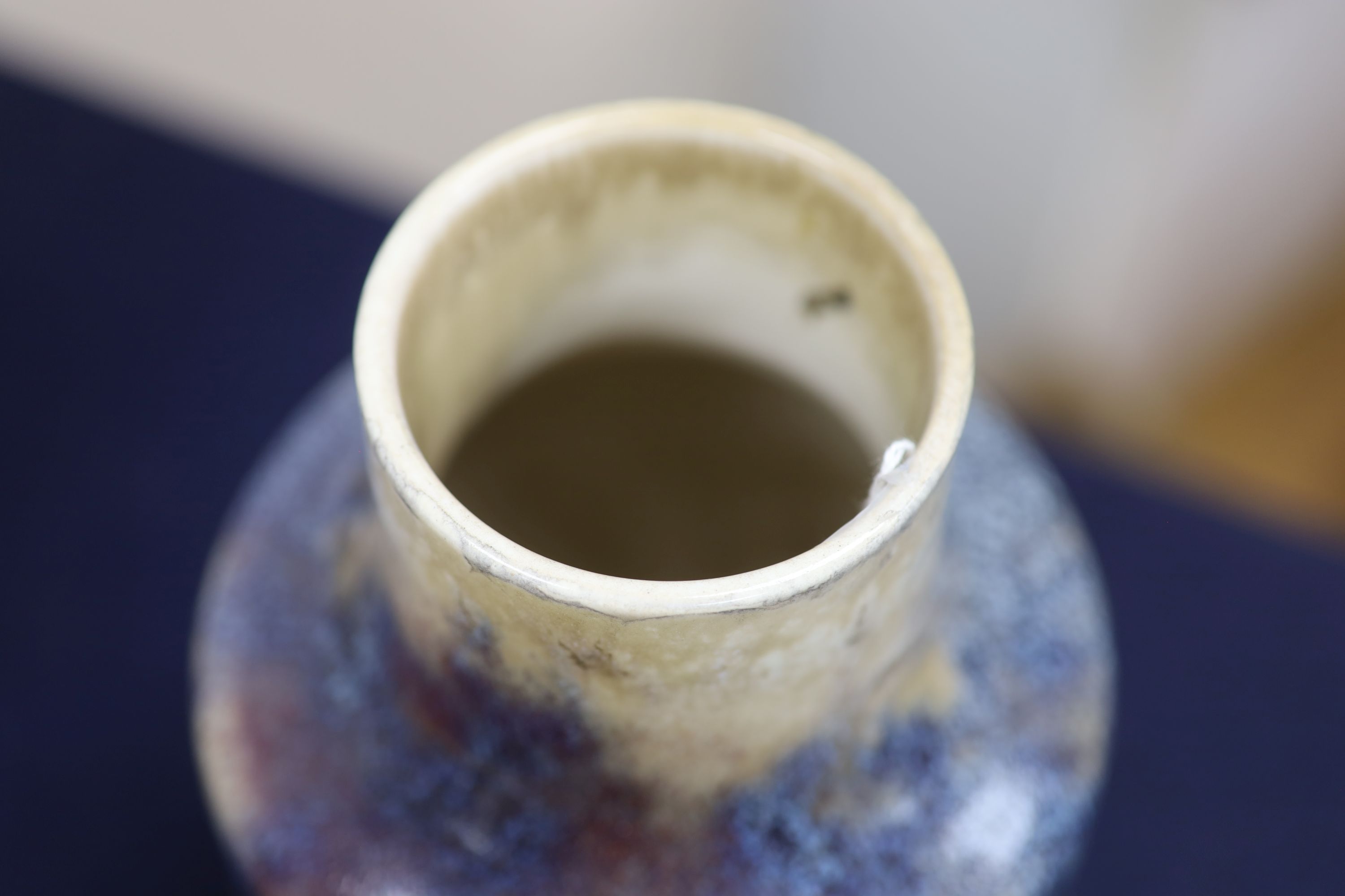 A large Ruskin vase, dated 1922, height 30cm